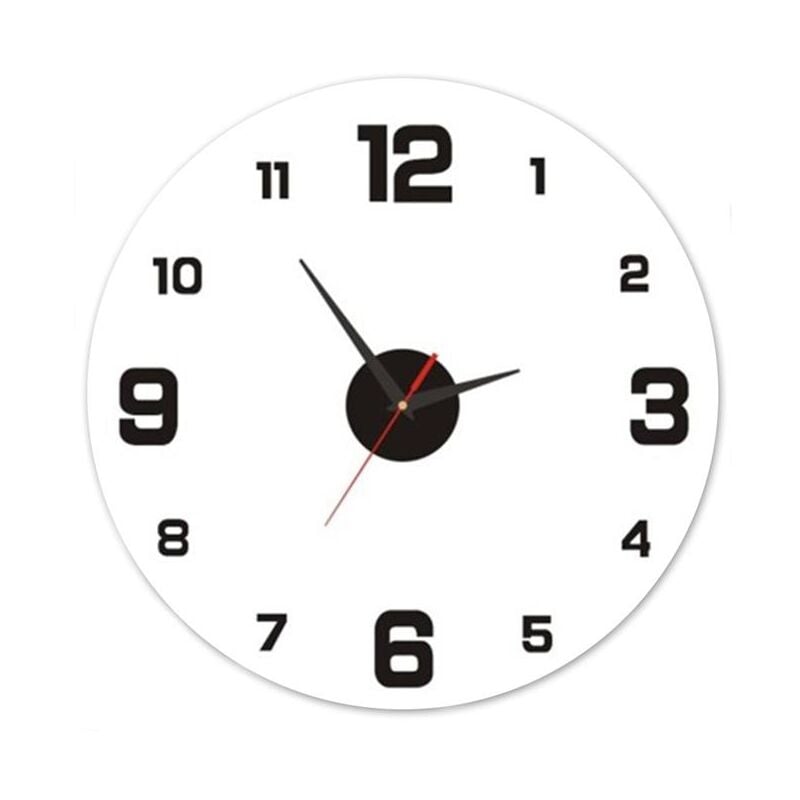 foto del prodotto orologio adesivo da parete tondo da 50 cm con numeri nero