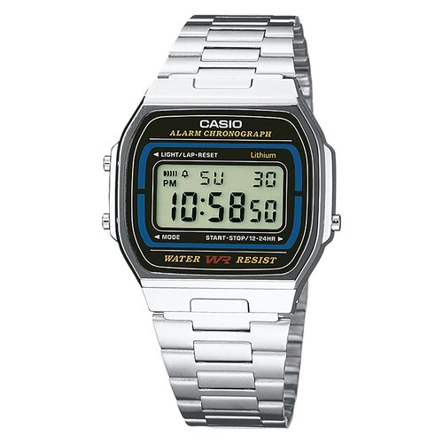 foto del prodotto orologio casio a164wa 1ves vintage iconic silver e black