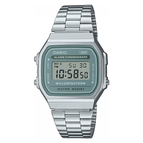 foto del prodotto orologio casio a168wa 3ayes vintage blue green e silver