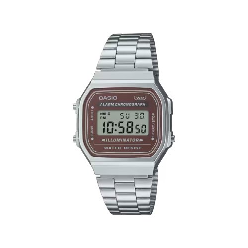 foto del prodotto orologio casio a168wa 5ayes vintage brown e silver