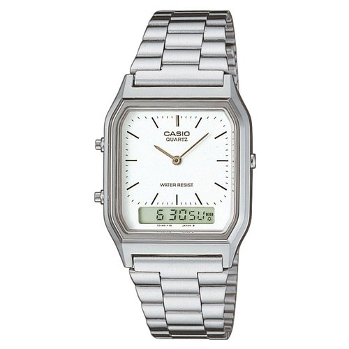 foto del prodotto orologio casio aq 230a 7dmqyes vintage edgy inox e bianco