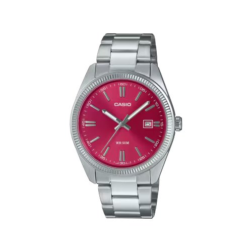 foto del prodotto orologio casio mtp 1302pd 4avef timeless red e silver