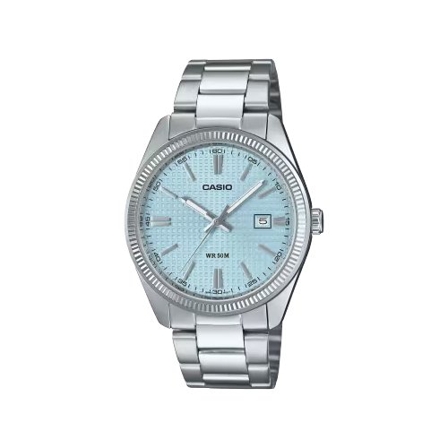 foto del prodotto orologio casio mtp 1302pe 2avef standard silver e blue