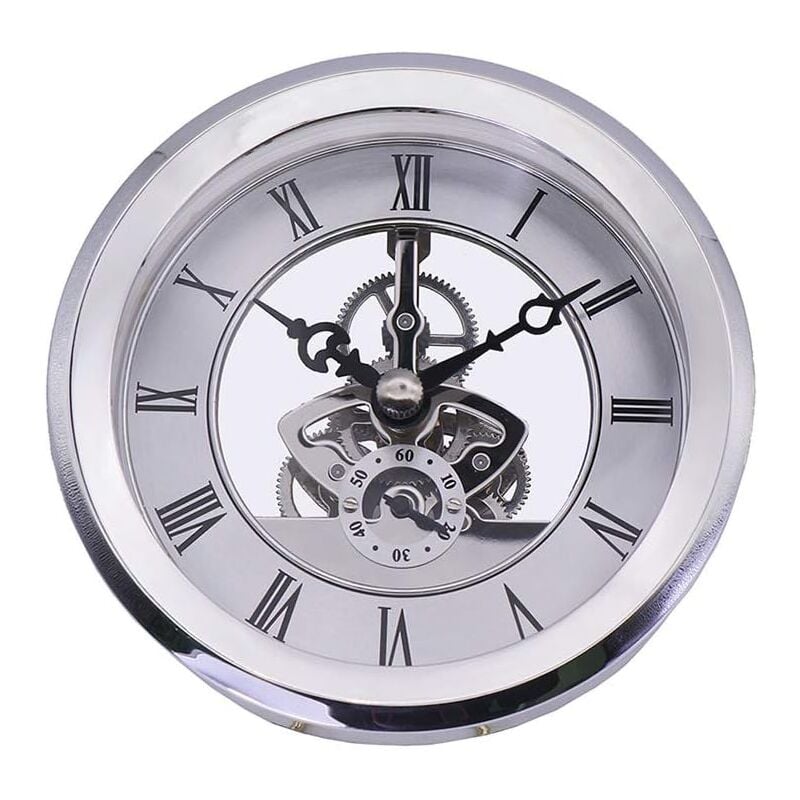 foto del prodotto orologio da incasso, inserti trasparenti per orologio scheletrato da 4 1 16 pollici 103 mm con numeri romani, movimento al quarzo, accessori per