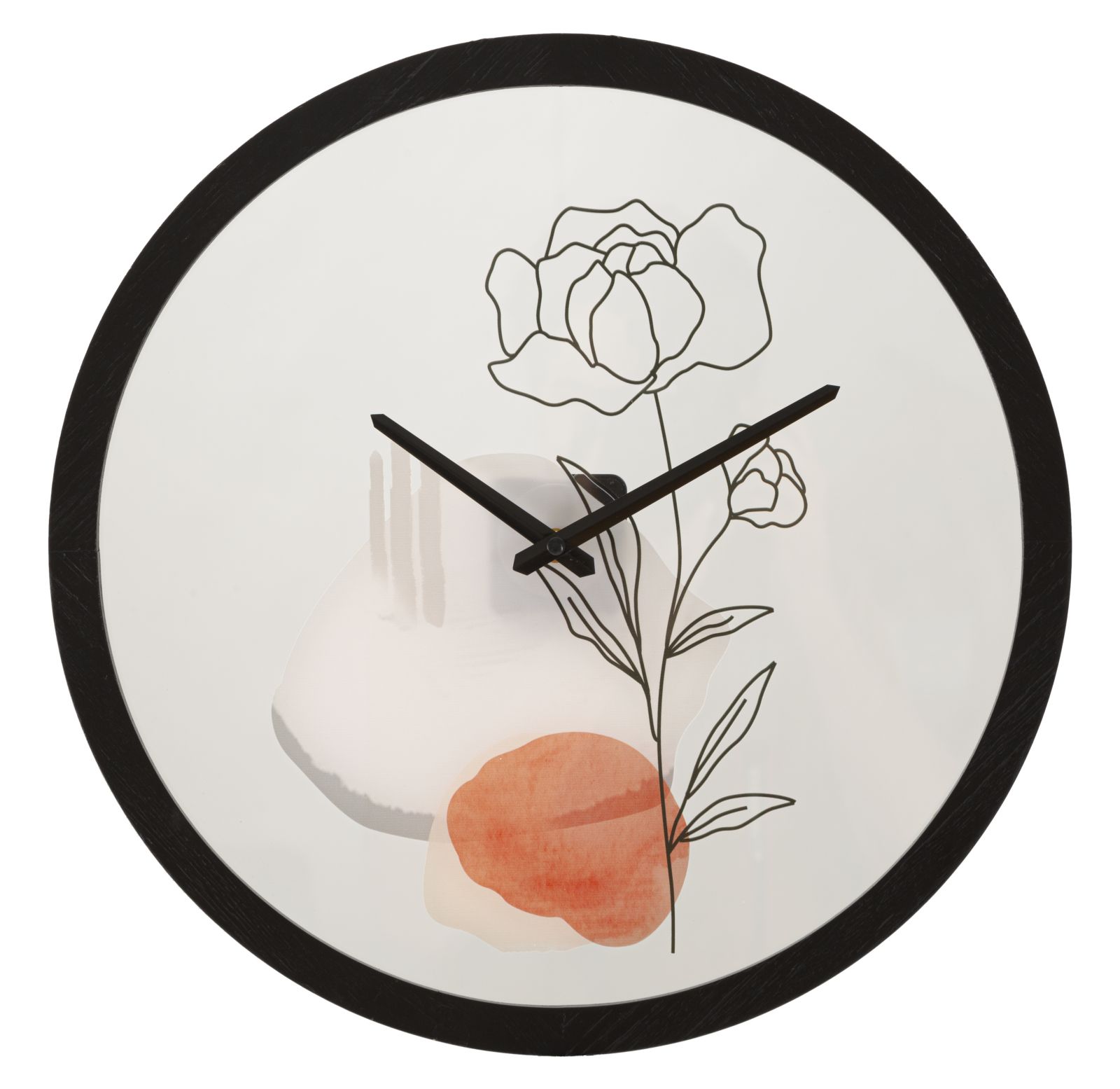 foto del prodotto orologio da muro flower 1 40x3,5 cm in ferro e vetro