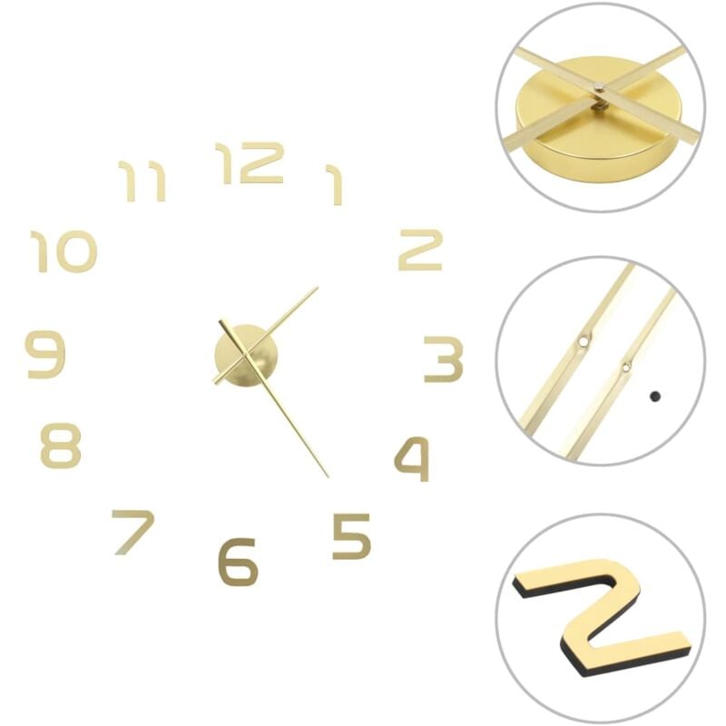 foto del prodotto orologio da parete 3d design moderno 100 cm xxl oro dec022271