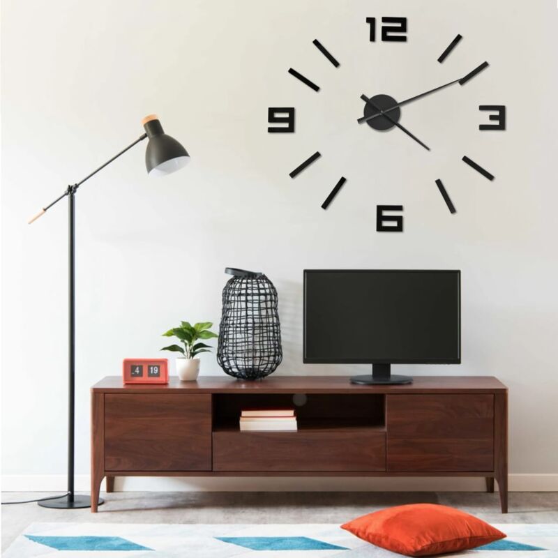 foto del prodotto orologio da parete 3d design moderno nero 100 cm xxl vidaxl