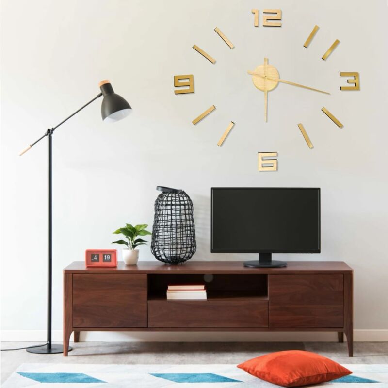 foto del prodotto orologio da parete 3d design moderno oro 100 cm xxl vidaxl