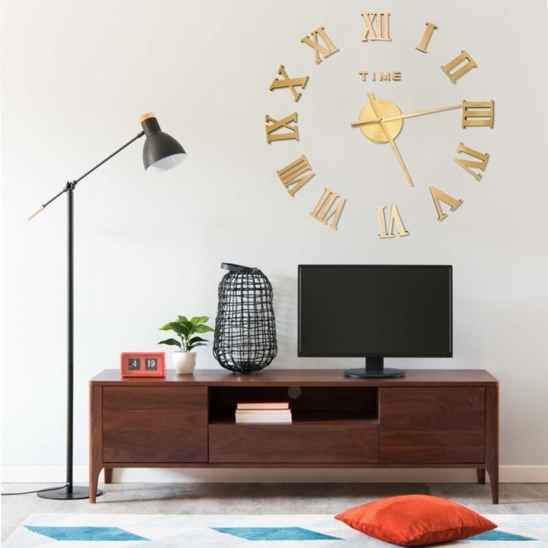 foto del prodotto orologio da parete 3d design moderno oro 100 cm xxl - vidaxl
