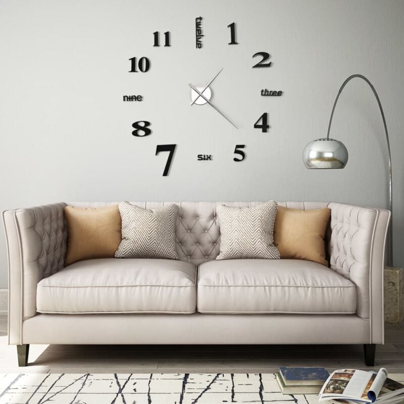foto del prodotto orologio da parete 3d in stile moderno 100cm xxl nero vidaxl