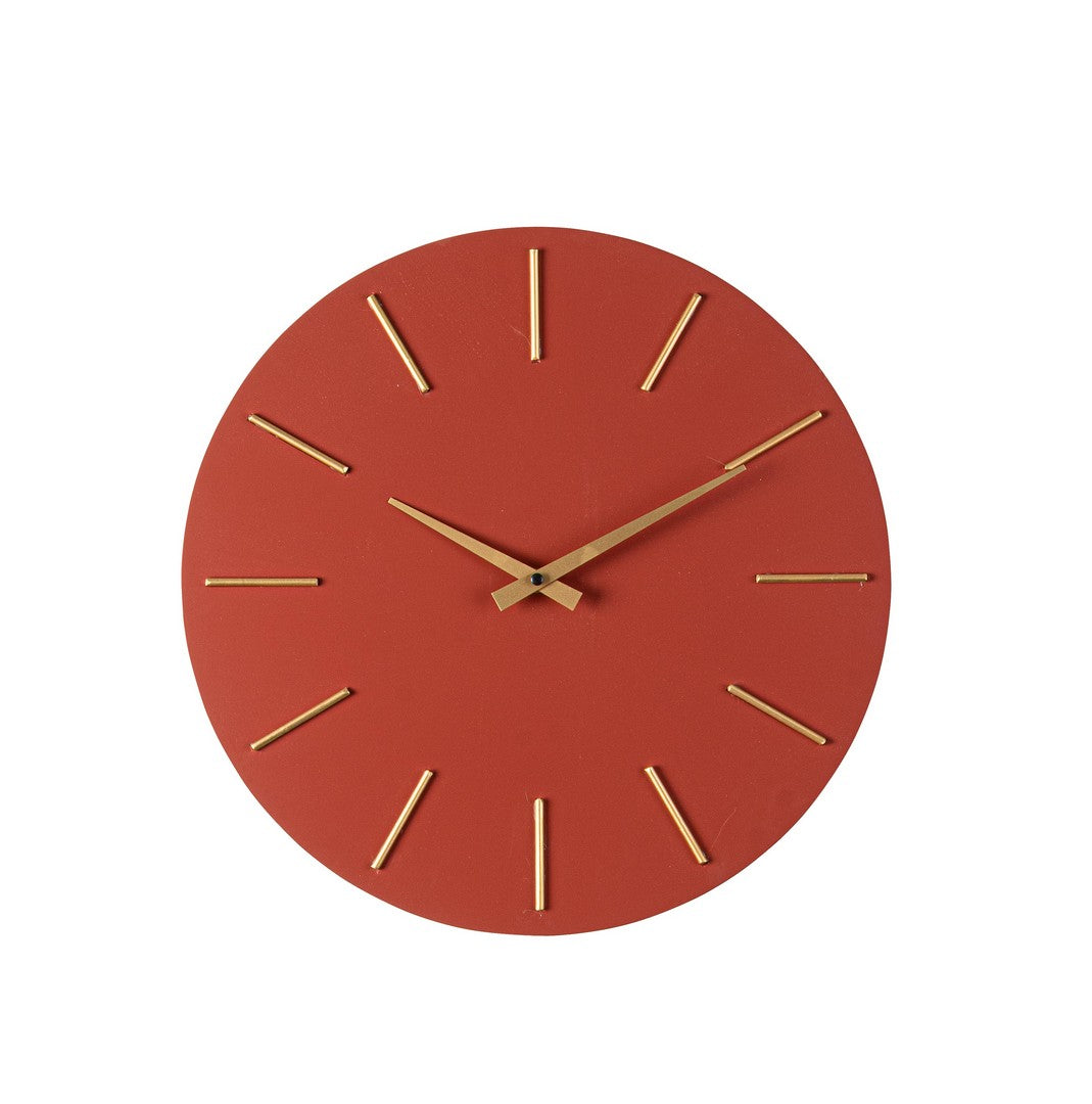 foto del prodotto orologio da parete 40x5 cm in legno timeline mattone