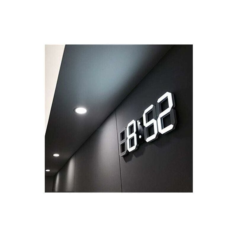 foto del prodotto orologio da parete a led 3d, sveglia digitale moderna per casa, cucina, ufficio, comodino, orologio da parete, display 24 o 12 ore