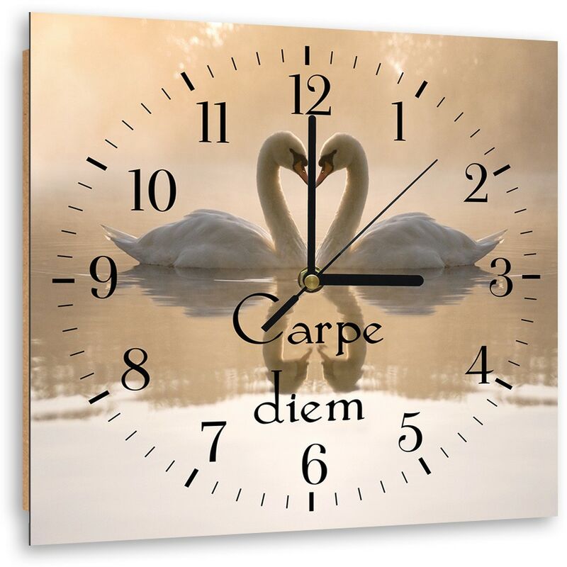 foto del prodotto orologio da parete, cigni innamorati 40x40