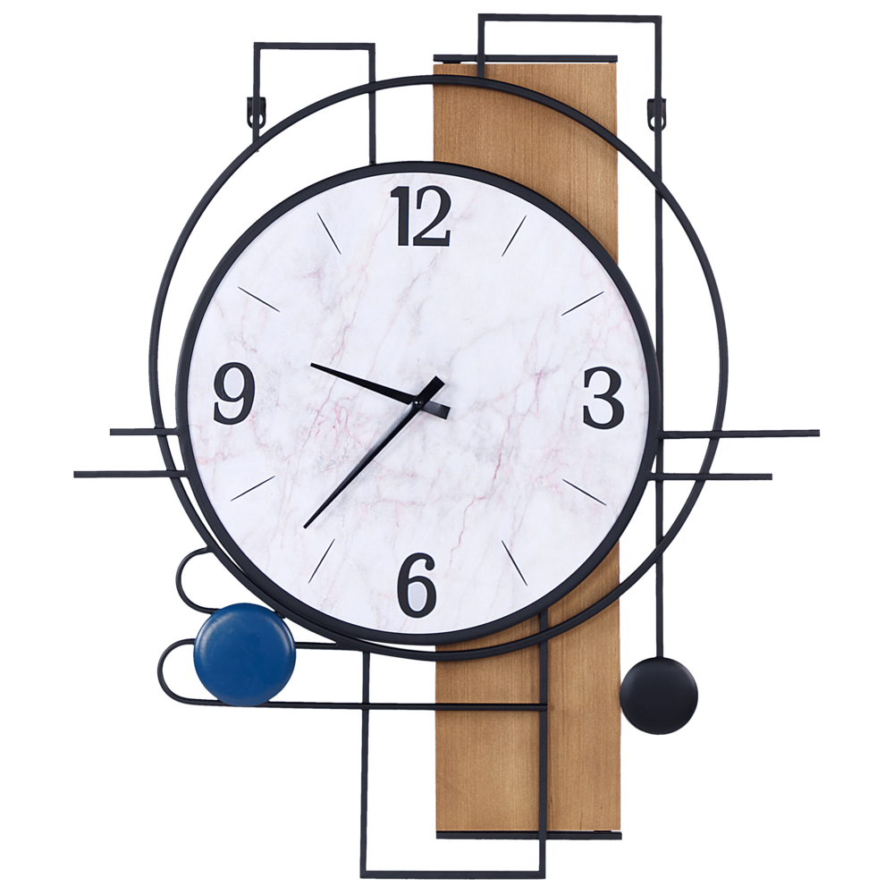 foto del prodotto orologio da parete classico con cornice in ferro dalla forma irregolare con finitura verniciata multicolore 60 x 70 cm accessori per la casa