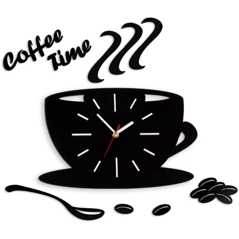 foto del prodotto orologio da parete coffee time tazza satinata