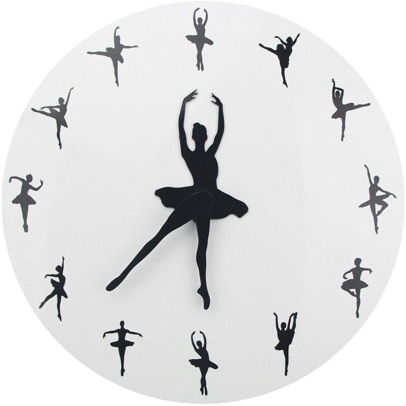 foto del prodotto orologio da parete con ballerina, decorazione per danza classica, orologio da appendere, decorazione per la casa, ballerina