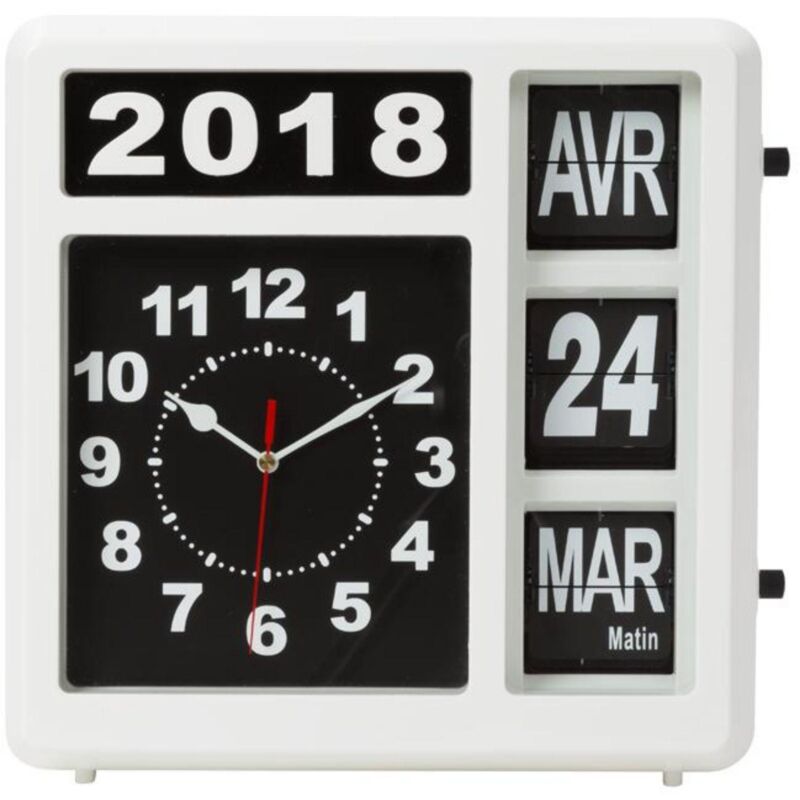 foto del prodotto orologio da parete con calendario 31 x 31 cm versione francese