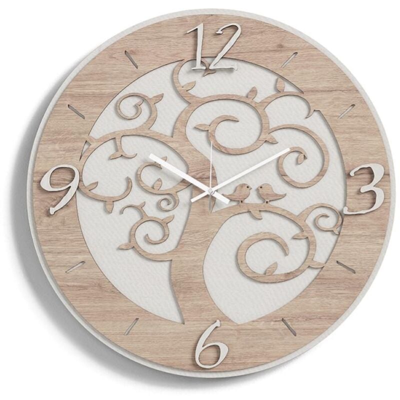 foto del prodotto orologio da parete d50 albero della vita moderno in legno laminato tte