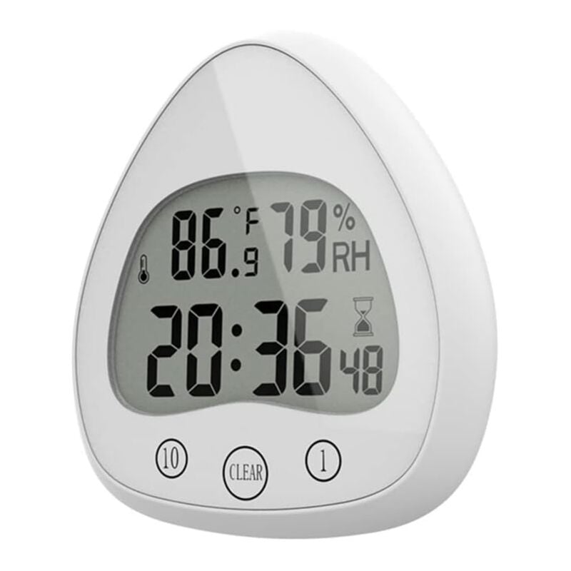 foto del prodotto orologio da parete digitale per bagno doccia timer da cucina silenzioso super impermeabile antipolvere con gancio a ventosa temperatura umidit 