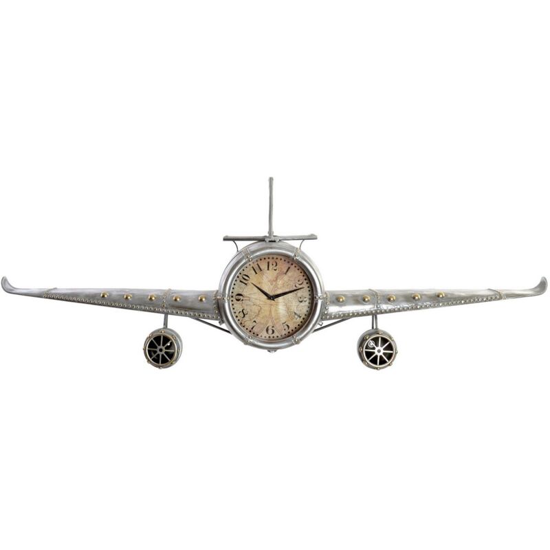 foto del prodotto orologio da parete dkd home decor re 154001 aereo vetro grigio metallo 141 x 20 x 46.5 cm 