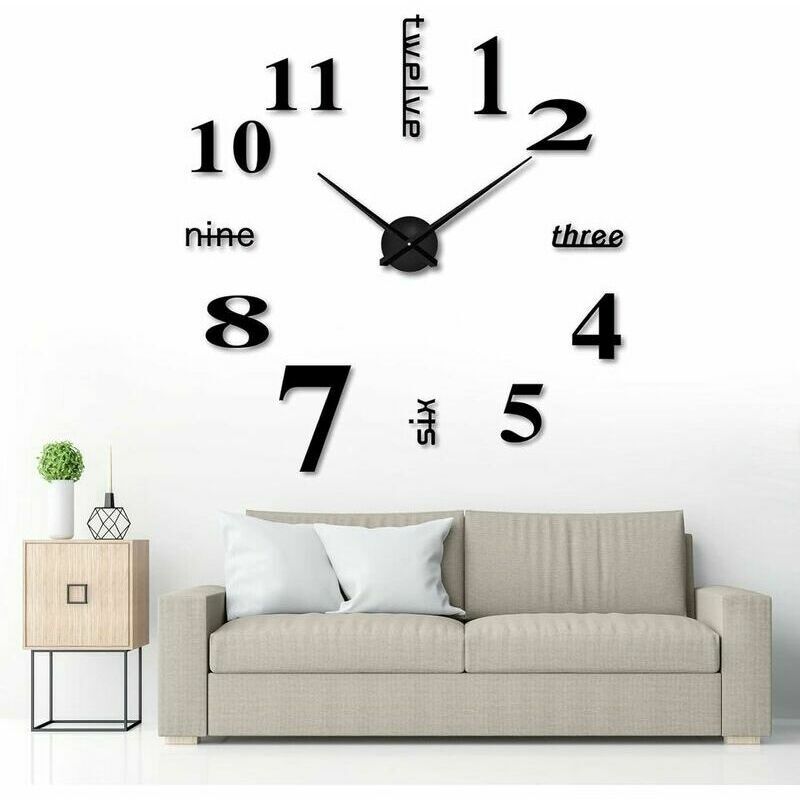 foto del prodotto orologio da parete fai da te, orologio da parete 3d muto fai da te, grande orologio da parete 3d, design moderno, acrilico, orologio da parete per