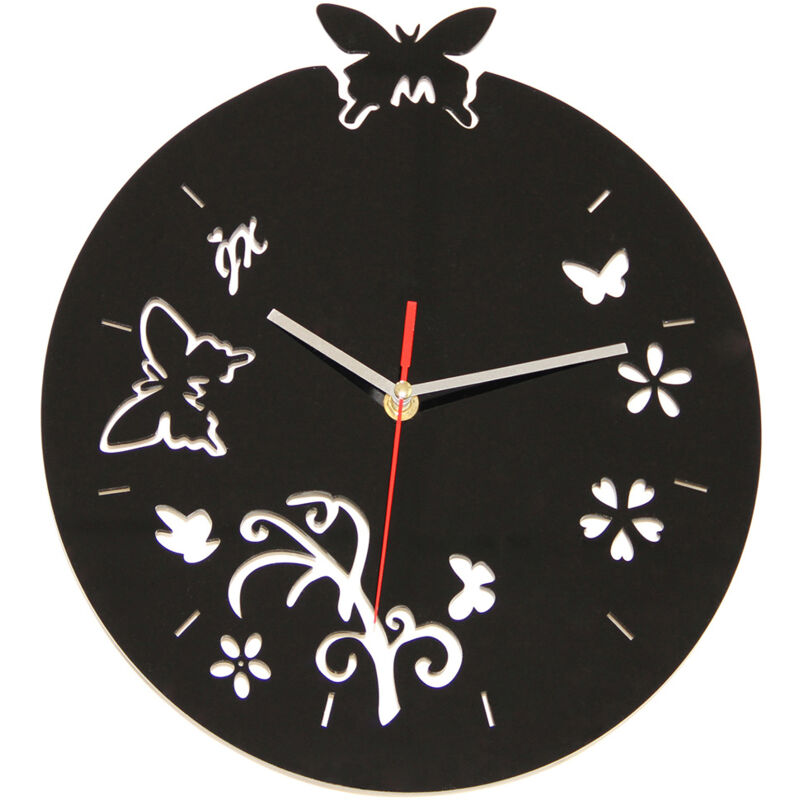 foto del prodotto orologio da parete farfalle e fiori unico