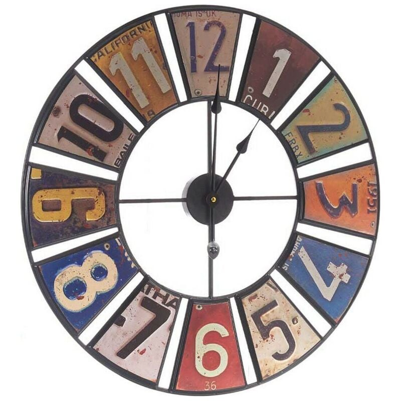 foto del prodotto orologio da parete gift decor giallo azzurro bianco nero rosso verde multicolore arancio rosa metallo 60 x 4,5 x 60 cm retrò