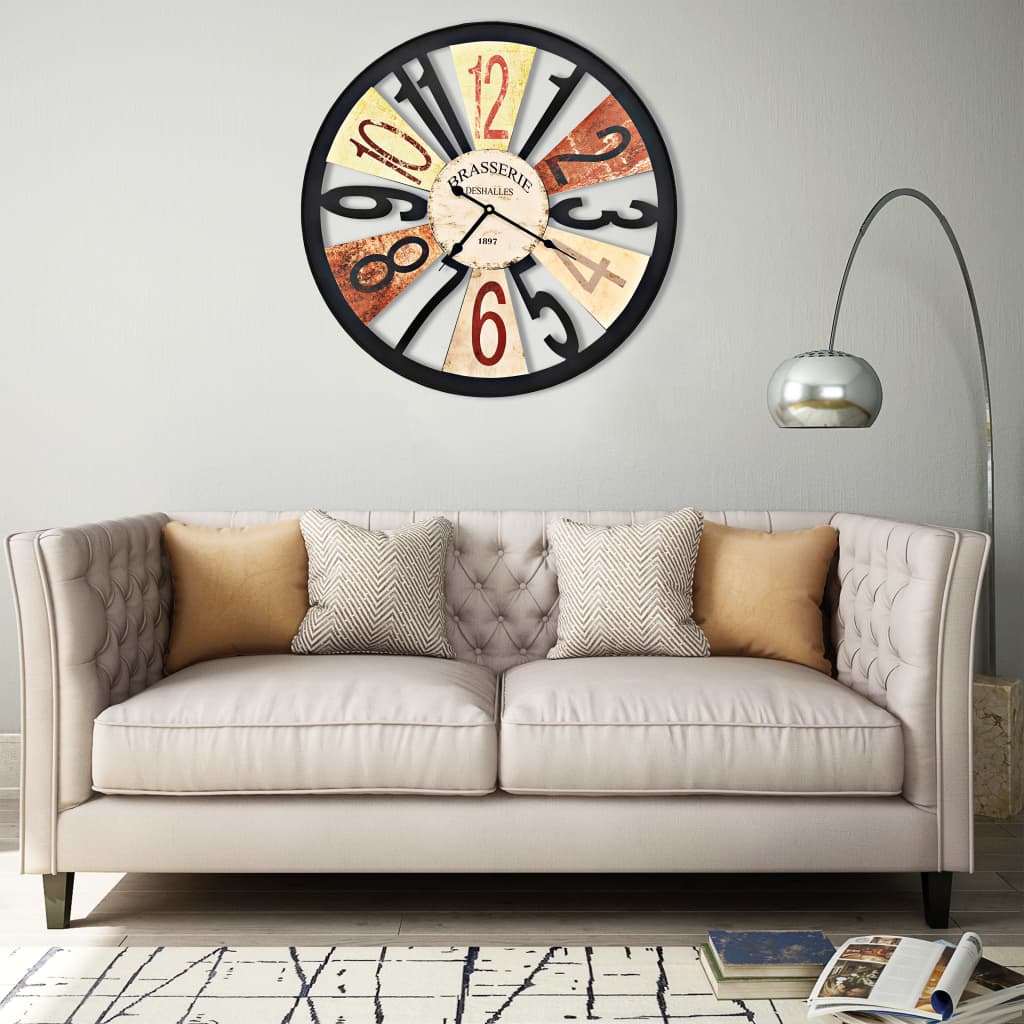 foto del prodotto orologio da parete in metallo 60 cm multicolore cod mxl 67901