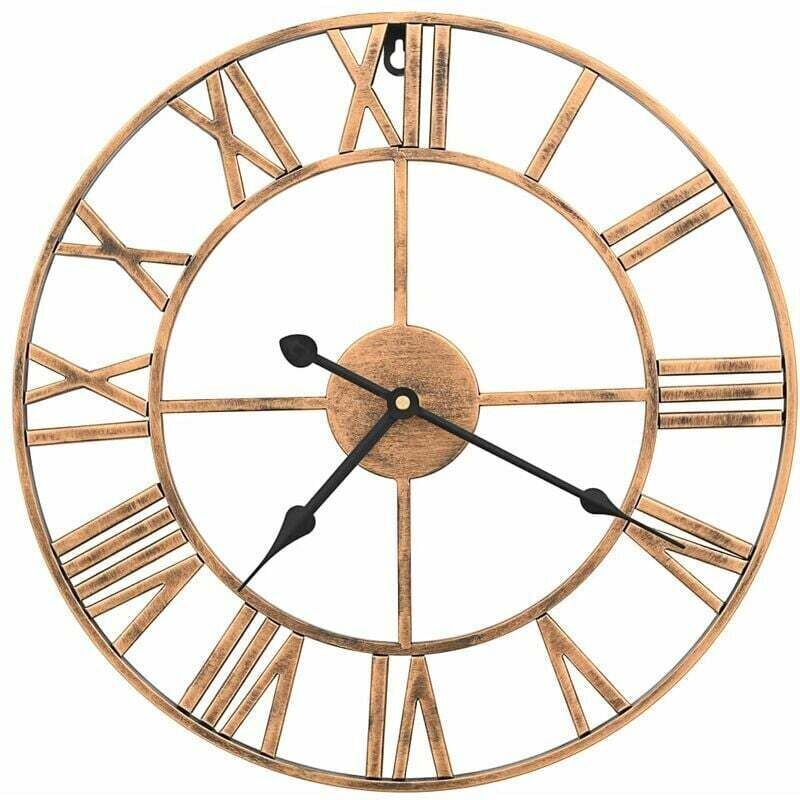 foto del prodotto orologio da parete in metallo dorato da 40 cm