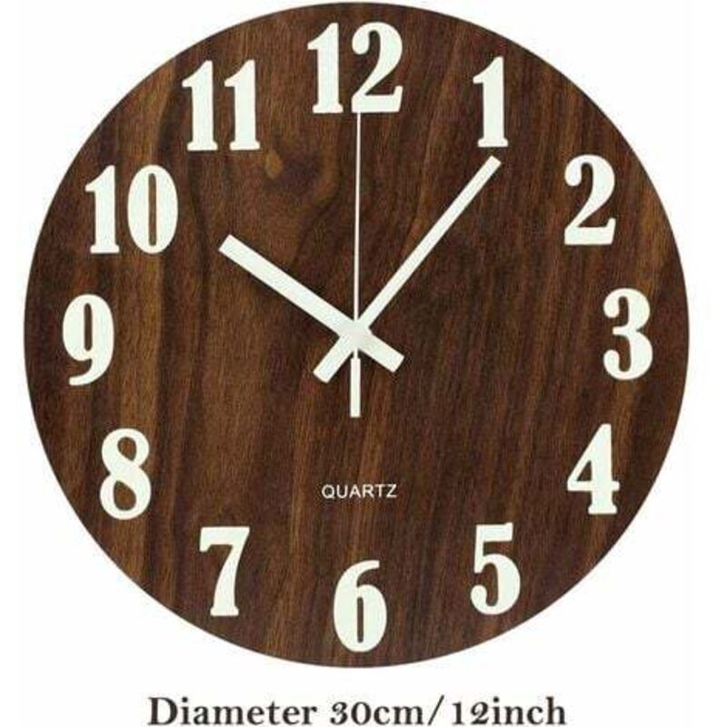 foto del prodotto orologio da parete luminoso lablanc da 12 , orologio silenzioso in legno con luce notturna, anti ticchettio per soggiorno, camera da letto, cucina,