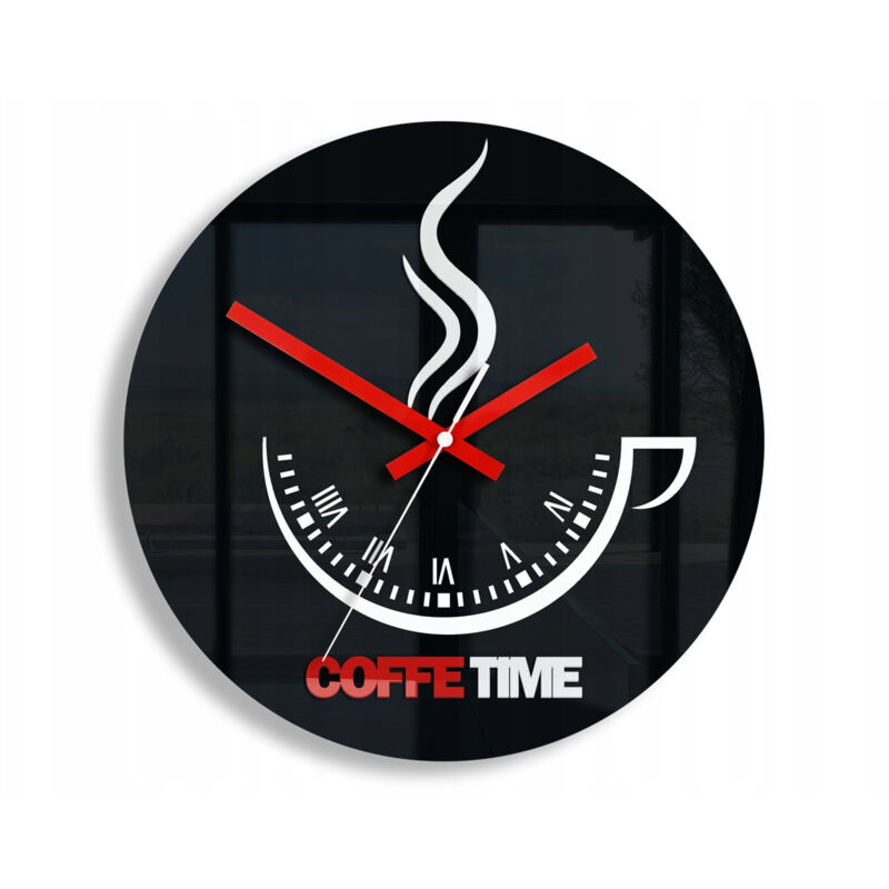 foto del prodotto orologio da parete nero coffee time ii