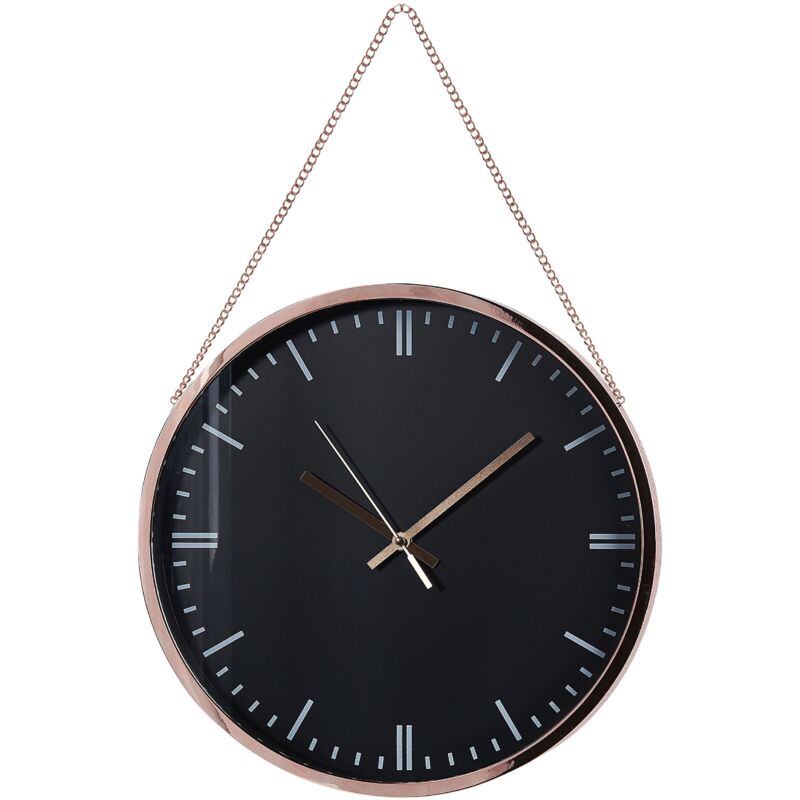 foto del prodotto orologio da parete nero ramato in alluminio 30 cm stile moderno bezas