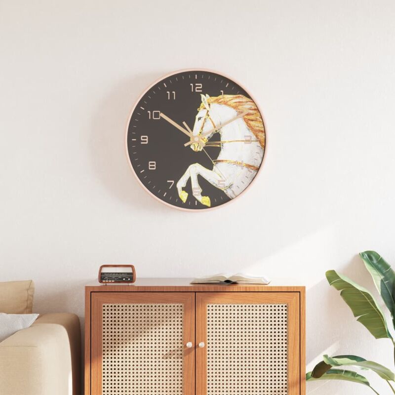 foto del prodotto orologio da parete oro e bianco 29,5 cm polistirene e vetro vidaxl