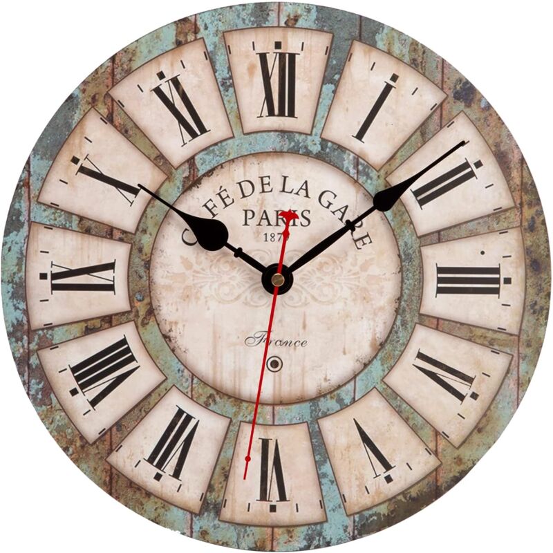 foto del prodotto orologio da parete retr vintage orologio da parete silenzioso dal design industriale, moderno, a pendolo in legno per camera da letto, cucina,