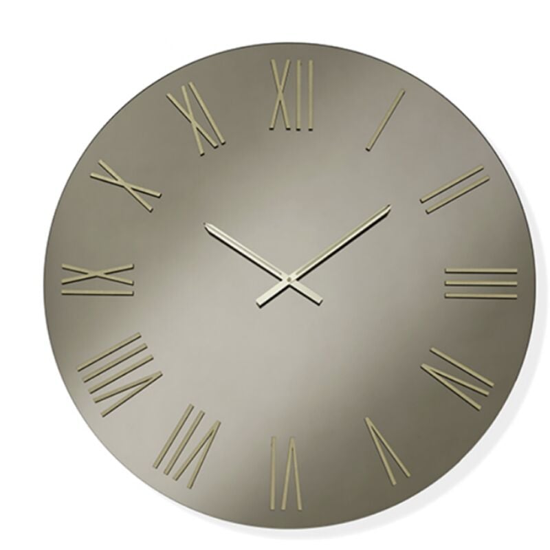 foto del prodotto orologio da parete rotondo d60 cm in cristallo bronzo e numeri oro sean