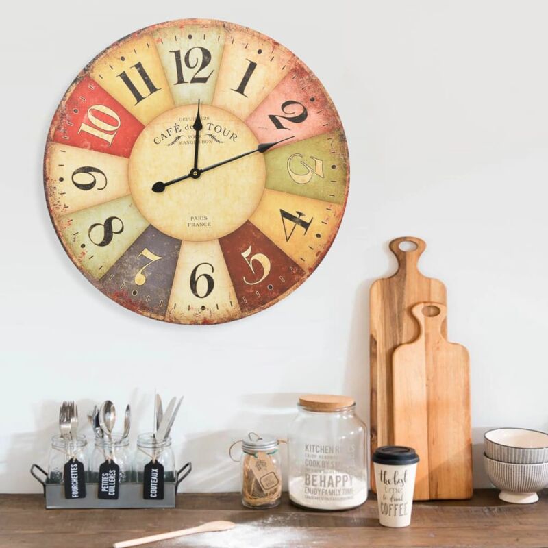 foto del prodotto orologio da parete vintage multicolore 60 cm vidaxl