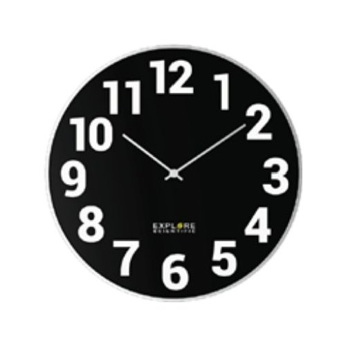 foto del prodotto orologio da parete with numbers black e silver d. 25cm rac1003