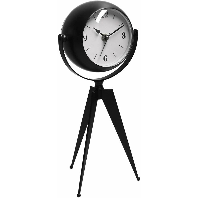 foto del prodotto orologio da tavolo 14x11xh30 cm in metallo nero