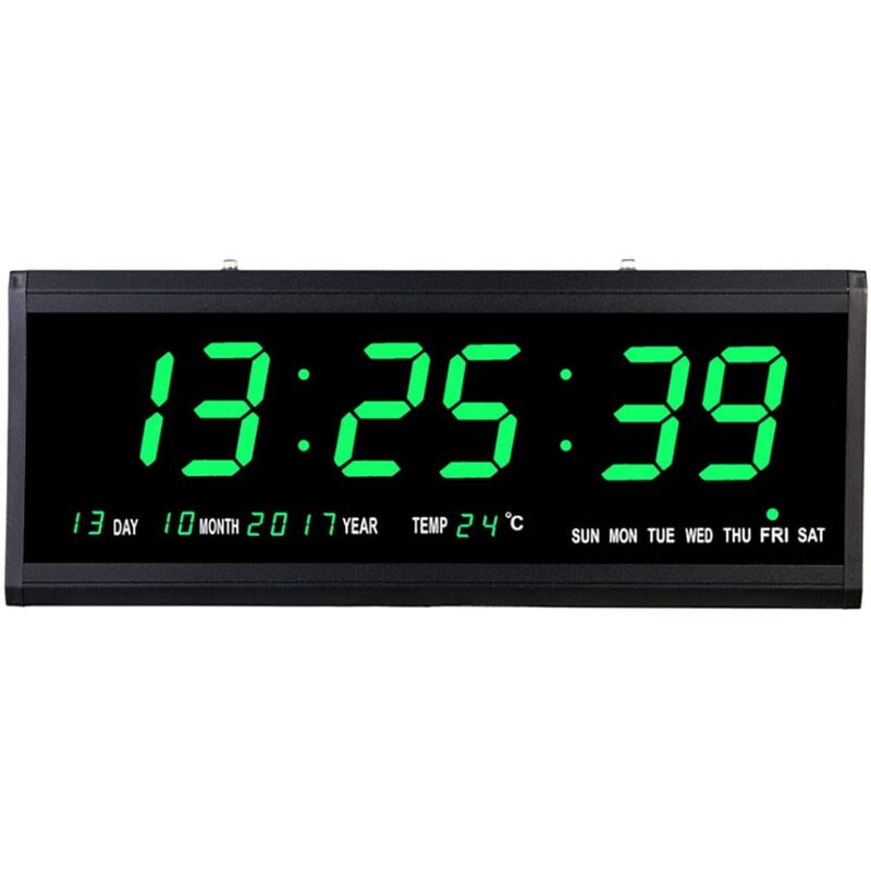 foto del prodotto orologio digitale da parete a led, orologio digitale per anziani, sveglia per ufficio, soggiorno, display a led con data e visualizzazione della