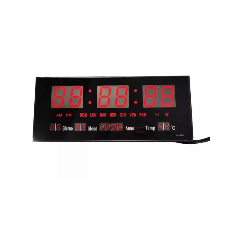 foto del prodotto orologio digitale da parete led datario display con sveglia temperatura jh 3615