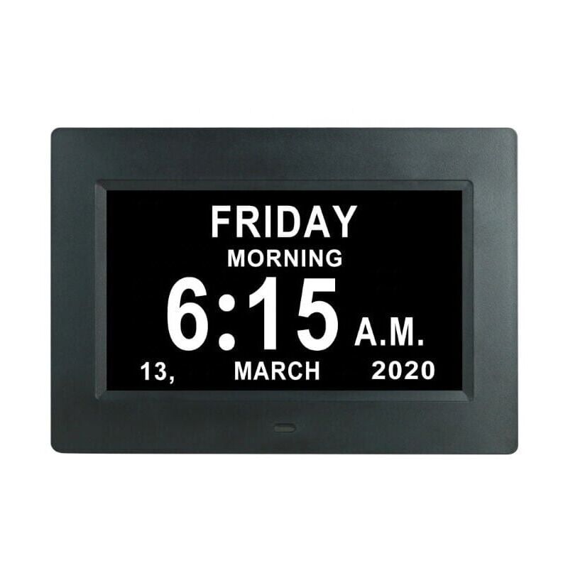 foto del prodotto orologio digitale lcd da 1 pollice con calendario, data, giorno e ora, orologio non abbreviato, oscuramento automatico, 8 lingue, display hd,