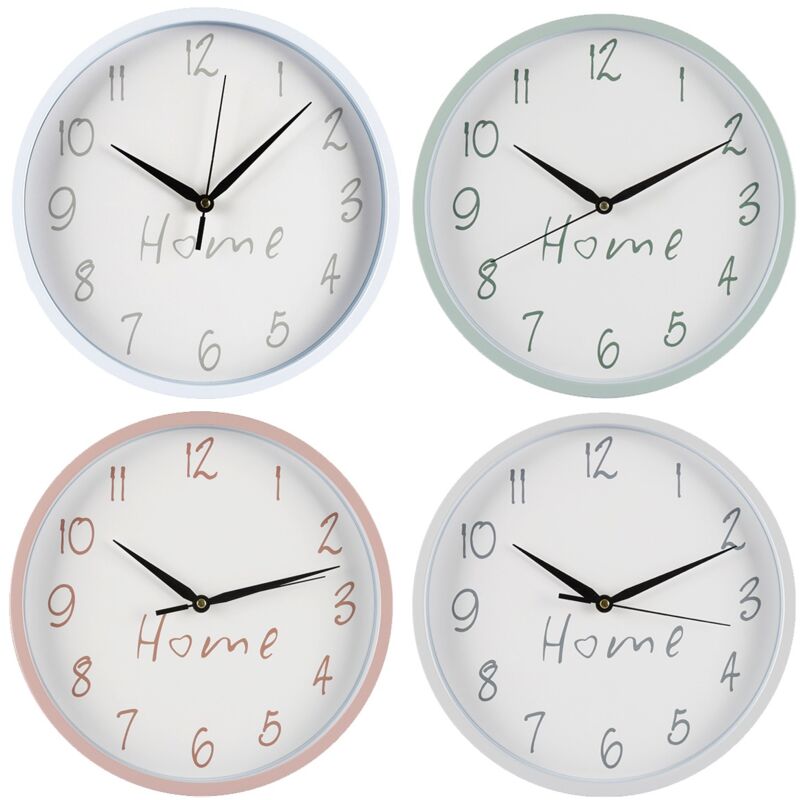 foto del prodotto orologio homely shabby cm.30 con scritta home e numeri grandi colorazione assortita maury s