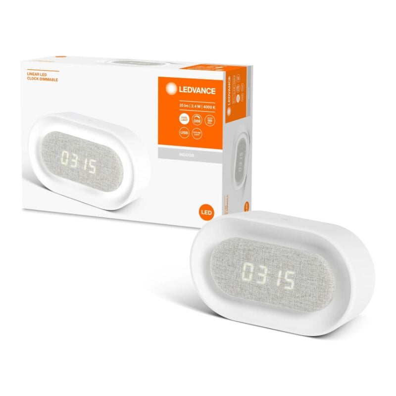 foto del prodotto orologio led usb dimmerabile ledvance clock 3.4w 4000k bianco - lum747906