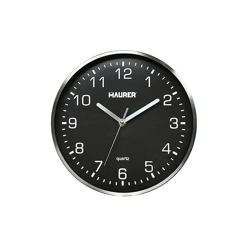 foto del prodotto orologio nero da parete struttura metallo maurer