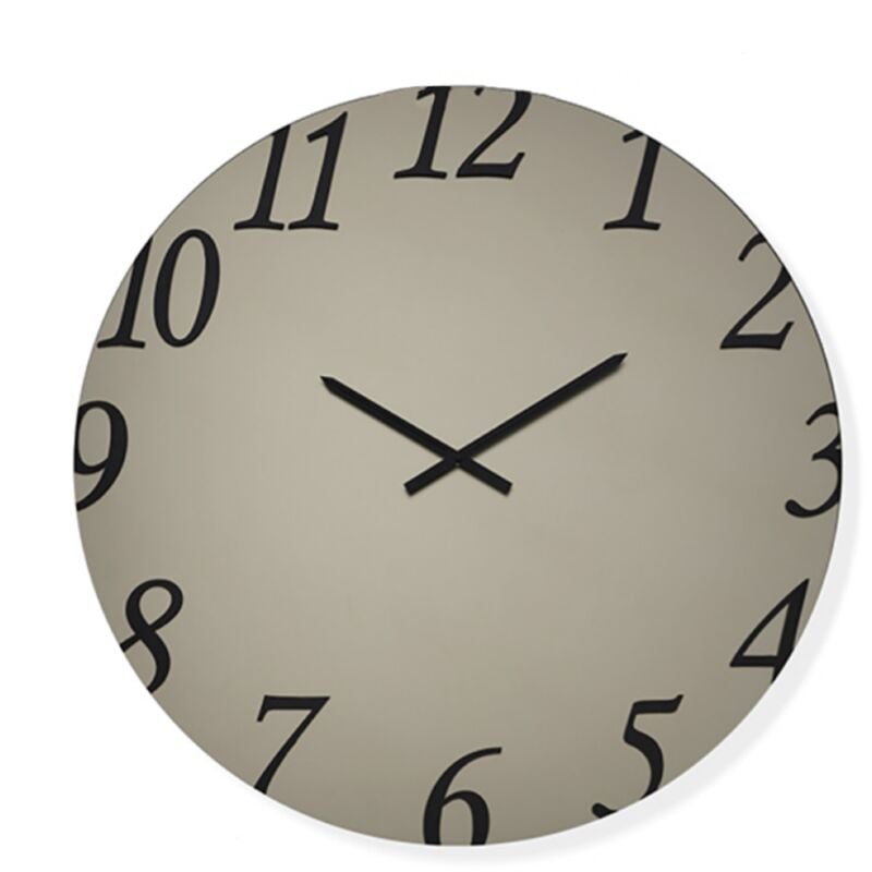 foto del prodotto orologio rotondo d60 cm garret in cristallo satinato bronzo e numeri nero