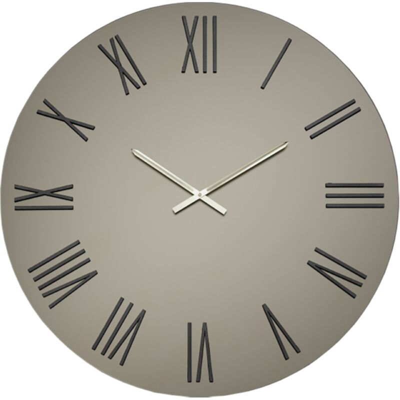 foto del prodotto orologio rotondo d60 cm in cristallo satinato bronzo e numeri nero wayne