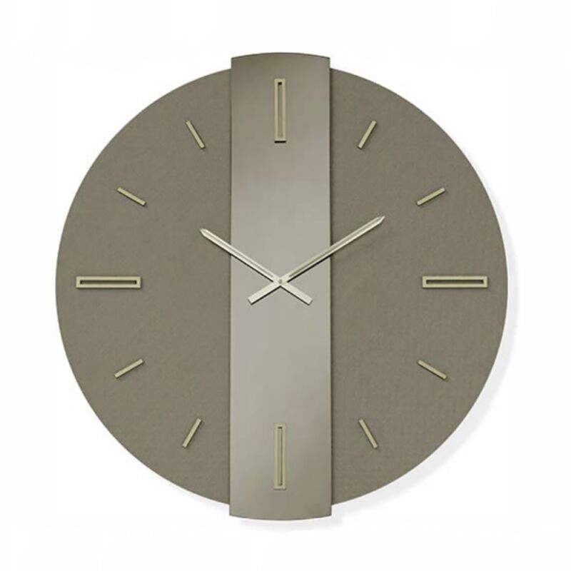 foto del prodotto orologio rotondo d60 cm riggs in laminam ardesia vetro bronzo dettagli oro