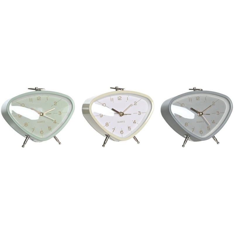 foto del prodotto orologio sveglia dkd home decor azzurro bianco grigio pvc metallo vintage 11,5 x 4 x 10 cm (3 unità)