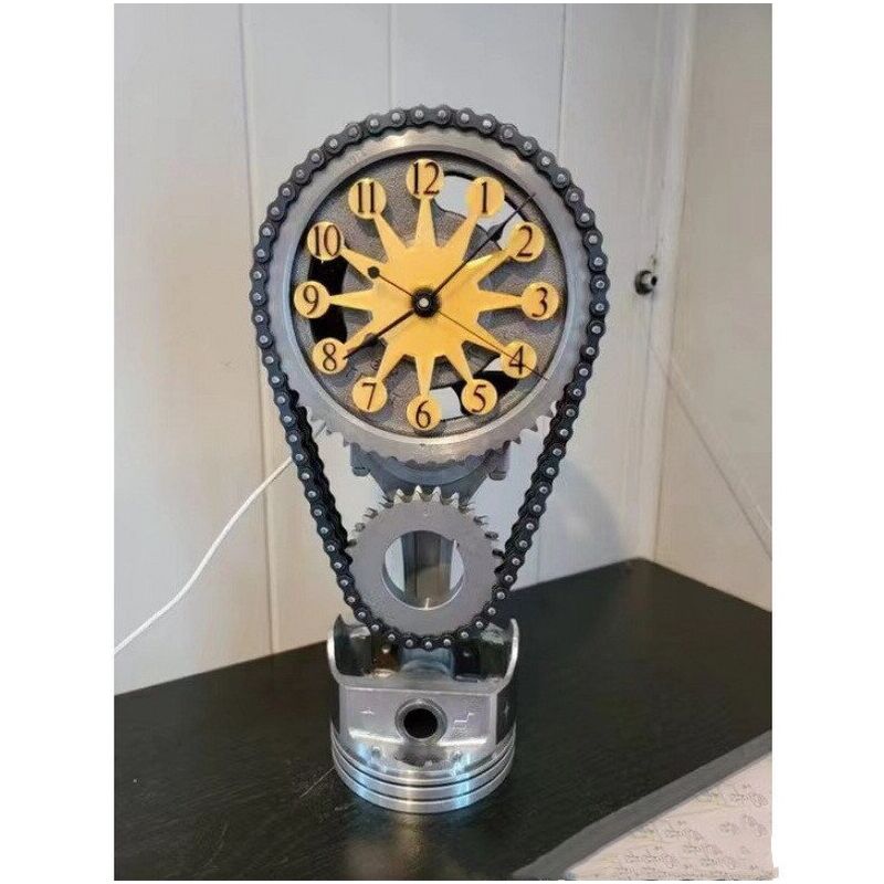 foto del prodotto orologio, ultimo orologio creativo europeo e americano, orologio vintage con ingranaggi rotanti 3d, orologio a catena con ornamenti artigianali