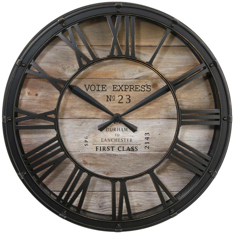foto del prodotto orologio vintage in legno ezio d39cm atmosphera cr ateur d int rieur